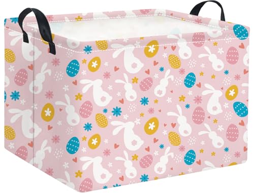 HIYAGON Rectangular Easter Basket for Kids Baby Easter Basket for Boys and Girls Cute Toy Storage Organizer Bin Box Room Decor(Easter Baskets) - color: Easter Baskets