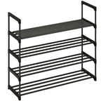 Calmootey 4-Tier Shoe Rack, Tall Large Capacity 20 Pairs Shoes Storage Organizer, Stackable Wide Shoe Shelf for Entryway, Hallway, Black - size: 4-Tier
