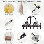 Metal Letter L Key Holder for Wall, Monogram Coat Rack Wall Mount, Key Hooks Perfect for Bathroom, Living Room, Kitchen, Office Ideal Wedding, Anniversary, Housewarming Gift (L) - style: L
