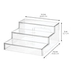 iDesign 3-Tier Expandable Spice Rack Organizer for Cabinet, Pantry, Set of 2, Clear, Made in USA