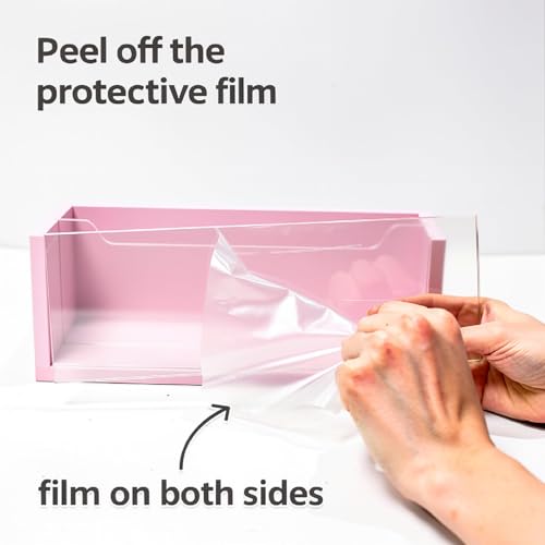 Aesthetic Pink Mail Organizer with Clear Acrylic Dividers - Adjustable Desk & Wall Mount Letter Holder, Modern Paper Sorter for Home Office Decor - color: Pink