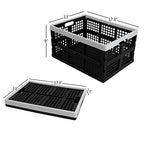 Kekow 28 L Black Plastic Collapsible Storage Basket, 3-Pack Folding Crates Storage - size: 28 L