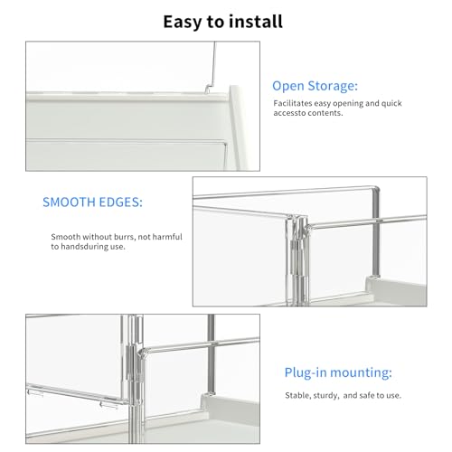 Covetree 3 Pack Stackable Closet Organizers and Storage Shelves - Transparent Sweater Organizer for Closet, Bathroom, Kitchen, Cupboard, Laundry Room, and Office