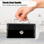 KYODOLED Cash Box with Key,Small Safe Lock Box with Portable Handle,Cash Drawer,5.91"x 4.72"x 3.15" Black Small - color: Black, size: Small