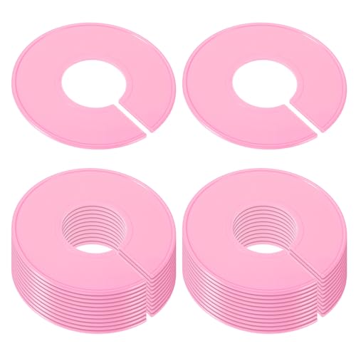 PATIKIL Clothes Dividers, 24 Pack Clothing Rack Size Dividers Blank Labels Sorting Round Separator for Closet, Pink - color: Pink