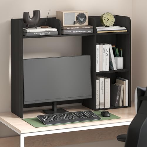 Furinno Classic Desk Shelf, 5-Shelf Desktop Hutch, Book Shelf, 3-Tier Desk Organzier, for Office Supplies, Office Desk Accessories, for Home Office, College, Dorm, White - color: Espresso, size: 5 Shelves