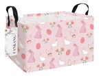 FANKANG Storage Bins,Nursery Hamper Canvas Laundry Basket Foldable with Waterproof PE Coating Storage Baskets for Boys and Girls, Office, Bedroom, Clothes,Toys(Rec-Rabbit ） - color: Rec-Rabbit