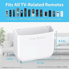 TotalMount Hole-Free Remote Holder – Eliminates Need to Drill Holes in Your Wall (for 2 or 3 Remote Controls – White – Quantity 1) - color: White