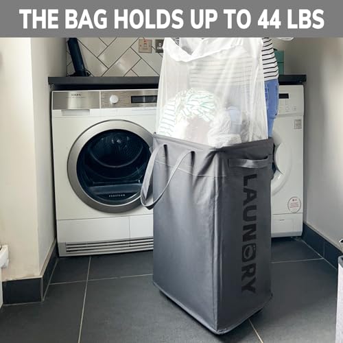 Goodpick 75L Laundry Basket with Wheels & Removable Wash Bag, Large Rolling Laundry Hamper for Clothes, Dorm Room Essentials, Grey - color: Grey 1-Pack