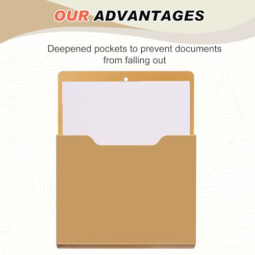 Fuutreo 6 Pcs Magnetic Wall File Organizer Magnetic Wall File Holder Refrigerator Magazine Holder for Mail Letters Paper(Mocha Mousse Color,Vertical-large) - color: Mocha Mousse Color, size: Vertical-Large