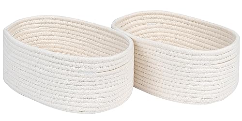 CubesLand Cube Shelf Closet Storage Baskets Bins,Woven Basket for Organizing/Storage,Long-lasting &Skin-friendly Toy Storage Basket Bin,Stylish Room Decor Basket,Off White Cotton Rope Basket 2 Packs - color: Off White, size: 2pcs-Small Basket