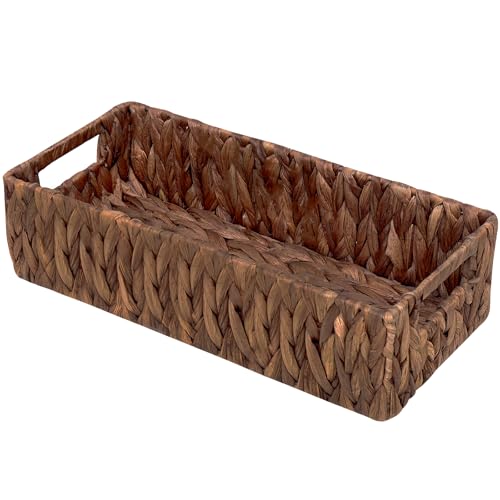 Handwoven Wicker Storage Basket-Hyacinth Material,Toilet Paper Holders with Handles,Storage Baskets for Organizing Living Room,Bedroom,Closet
