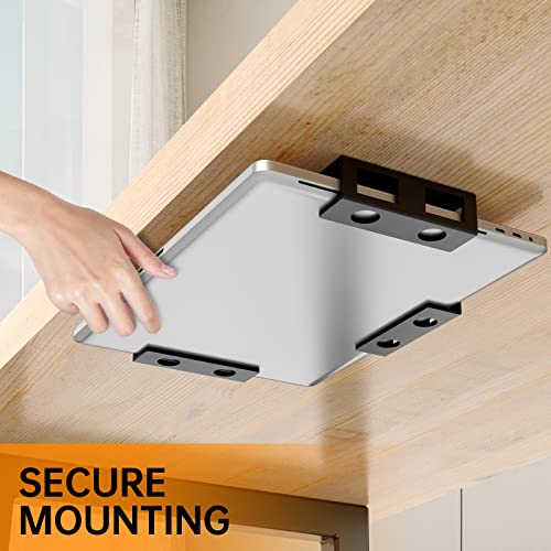 2 Pack Under Desk Laptop Mount with Anti-Scratch Felt Board, Holder Tray, Durable Shelf for Keyboard Storage - size: 6pcs-2 Pack