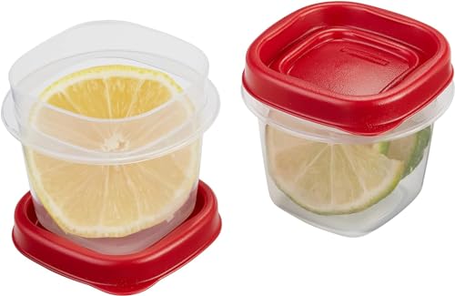 Food Storage Containers, Half Cup Food Storage Containers, 9 Peice Set, Easy Find Lids, 4 Containers, 4 Lids Chalk Pen And Chalk Labels - color: Red, size: Half Cup Pack of 4