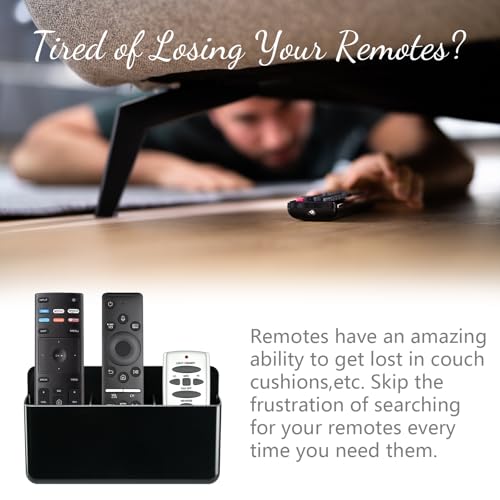 3 Slot Remote Control Holder, TV Remote and Wall Pen Storage Accessories for Home Office School (Black 1Pack) - color: Black&1pcs