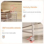Large Rolling Laundry Basket Cart,Wire Laundry Hamper Cart with Handle and Wheels,White High Laundry Hamper for Laundry Room,Bedroom and Bathroom-120L White (29.5"L*19.7"W*27.95"H inch) - style: Large Oblong-White