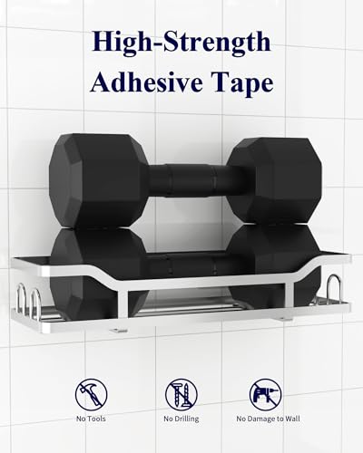 Kitsure Shower Caddy Extra Large - Adhesive Shower Organizer, Stainless Steel Shelf for Inside Shower, No Drill Bathroom Organizers and Storage, Home Decor Accessories, 2 Pack,Sliver - color: Silver, size: X-Large