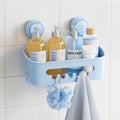 TAILI Shower Caddy Suction Cup, Heavy Duty Bathroom Organizer, Removable Shelves for Inside Shower, Shampoo, Waterproof Suction Plastic Storage for Bathroom Accessories Holder, Blue - style: 1 × Blue