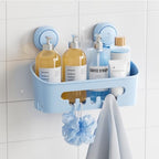 TAILI Shower Caddy Suction Cup, Heavy Duty Bathroom Organizer, Removable Shelves for Inside Shower, Shampoo, Waterproof Suction Plastic Storage for Bathroom Accessories Holder, Blue - style: 1 × Blue