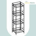 Nature's Rhythm 4-Tier Metal Storage Rack, Basement Storage Room Closet Shelving Utility Shelf Adjustable Garage Shelving Metal Shelving Unit (12.84 x 11.27 x 44.80inch, Black) - size: 4-Tier