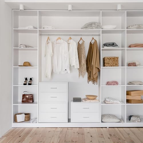 BOLUO Stackable Storage Drawers Closet Organizers and Storage Bins Fabric White 2 Drawer Dresser for Bedroom Office Modern - color: White, size: L(15.7"D x 21.1"W x 16.1"H)