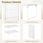 Homaisson 6 PCS Cabinet Storage Shelf Rack, Foldable Cabinet Organizer Shelf, White Stackable Plastic Kitchen Storage shelves Foldable Rack for Kitchen, Fridge, Bathroom