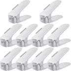 10 Pcs Shoe Stacker Adjustable Shoe Slots Organizer Shoes Slots Space Saver Double Deck Rack Holder for Closet Organization Shoe Storage