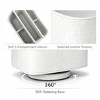 UnionBasic Rotating Desk Organizer, 360 Desk Spinning Caddy, Desktop TV Guide/Mail/Media/Remote Controller Holder Organizer, Crocodile White - color: Crocodile White