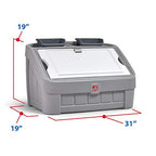 Step2 2-in-1 Toy Box & Art Lid, Kids Toy Storage Bin & Organizer, Easel & Chest in One, Made of Durable Plastic, For Toddlers 2+ Years Old, Gray - color: Gray
