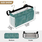 Bedside Caddy Hanging Bunk Bed Caddy Bed Organizer Hanging Pocket with 2 Hooks Bedside Storage Organizer Pocket Bag Holder Geometric Green - color: Geometric Green