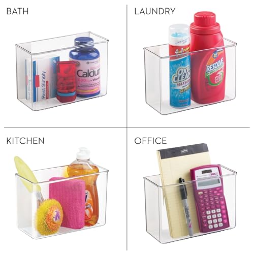 iDesign Adhesive Organizer Bin - Damage-Free Hanging for Kitchen, Bathroom, or Office - Set of 2 - Clear - style: Pack of 2