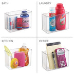iDesign Adhesive Organizer Bin - Damage-Free Hanging for Kitchen, Bathroom, or Office - Set of 2 - Clear - style: Pack of 2