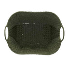 Household Essentials Natural Woven Wicker Storage Basket with Handles - color: Green Paper Rope
