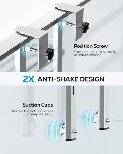 Nieifi Over The Door Shower Caddy Pantry Organizer Rack, Adjustable Hanging Shower Organizer Shelf Basket Storage Rack, Bathroom Shelves Drill Free Extra Large, Silver - color: Silver