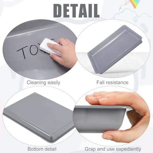 Maitys 15 Pcs Flat Plastic Trays 16.1 x 11.8'' Sensory Storage Paper Tray Stackable Classroom Bins for Office Home Organizer Crafts Supplies(Gray) - color: Gray