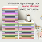 SONGWAY 12x12 Paper Storage Organizer - 13 Tier Desk File Organizer with Adjustable Shelves, Letter Mail Tray, 12x12 Stackable Scrapbook Paper Storage Cube for Home Office Classroom