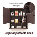 TaoHFE Brown Medicine Cabinets,Bathroom Wall Cabinet with 2 Door Adjustable Shelves,Over The Toilet Storage Cabinet,Espresso Bathroom Cabinet Wall Mounted for Laundry Room Kitchen - color: Espresso