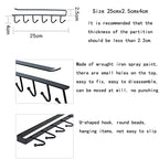 Cup Holder Under Cupboard,Kitchen Under Cabinet Utensils Hanging Hooks Rack, Drilling Free Cabinet Door Hanging Hook Rack,6 Hooks Kitchen Storage Utensil Organizer Hook Rack,2 Pack (Black) - color: Black 2pcs