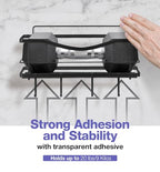 KINCMAX Premium Shower Caddy - Self Adhesive Shower Shelf with 4 Hooks - No Drill Large Capacity Stainless Steel Rack - Aesthetic Organizer for Bathroom Wall Decor - Matte Black - style: Shower Caddy (Black)
