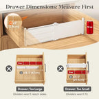 Lifewit 5" Tall 4 Pack Drawer Dividers, 30-47cm/11.5-18.5" Expandable Drawer Divider for Clothes, Adjustable Dresser Drawer Organizers, Drawers Separators for Dresser/Bathroom/Closet/Kitchen White - size: 5"H, 11.5-18.5"L