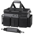 SCAVATA Wearable Cleaning Caddy Bag, Cleaning Caddy Supplies Organizer with Handle & Shoulder Straps for Housekeepers, Under Sink & Car Cleaning Tool Organizers with 4 Foldable Divider (GraphiteGrey) - color: GraphiteGrey