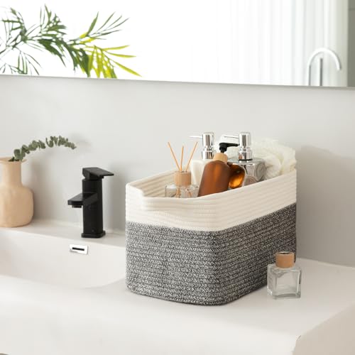 OIAHOMY 3 Pack Storage Basket for Organizing, 13''X9.85''X8.7'' Woven Storage Bins with Handles, toy organizers,Stylish Room Decor, Black variegated - color: Black variegated, size: 13''×9.9''×8.7''