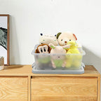 14 Quart Plastic Storage Box, Clear Storage Bin with Lid, 2 Packs - color: Grey
