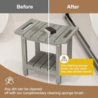 HIPS Shower Benches for Inside Shower, Shower Stool with Space-Efficient Storage Shelf, Waterproof Shower Chair Seat for Spa Bathroom(Light Gray) - color: Light Gray