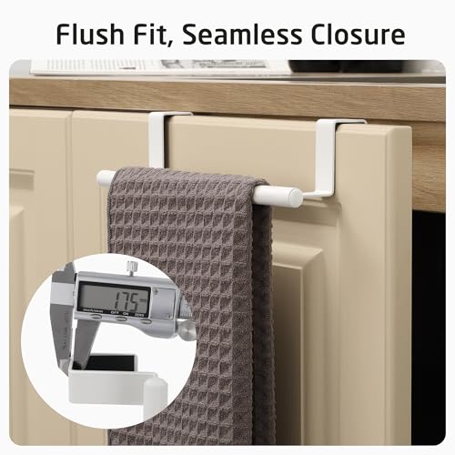 KES Over Cabinet Door Towel Bar Fit 1" Thick, Kitchen Towel Holder, Kitchen Towel Rack, Cabinet Towel Holder Scratchproof, White 2 Pack, KTH500S26-WH-P2 - color: White