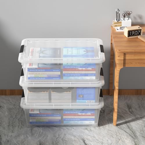 20L Under Bed Storage Containers, Closet Organizers and Storage Bins, Under Bed Storage Box with Wheels, Set of 4 - size: 20L