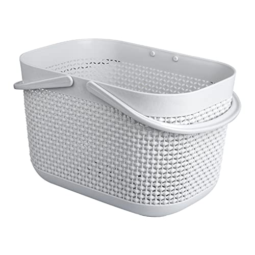 UUJOLY Portable Shower Caddy Basket Tote, Plastic Storage Basket with Handles Organizer Bins for Kitchen Bathroom College Dorm, Grey 2 Pack - color: Grey, size: 2 Pack