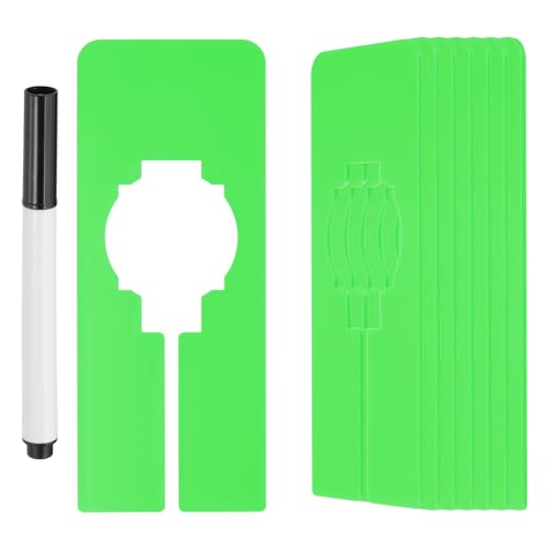PATIKIL 16 Pcs Rectangle Clothes Dividers, 5 Inch Blank Clothing Rack Divider Sorting Clothes Size Reusable Wardrobe Hanger Separator with Pen, Green - color: Green