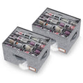 Adjustable Storage Bins for Closet, Wardrobe Clothes Organizer, Shoe Bin, Shoe Organizer, Toys, Closet Storage Solution with Clear Window (Felt Grey 32Pairs, 32Pairs)