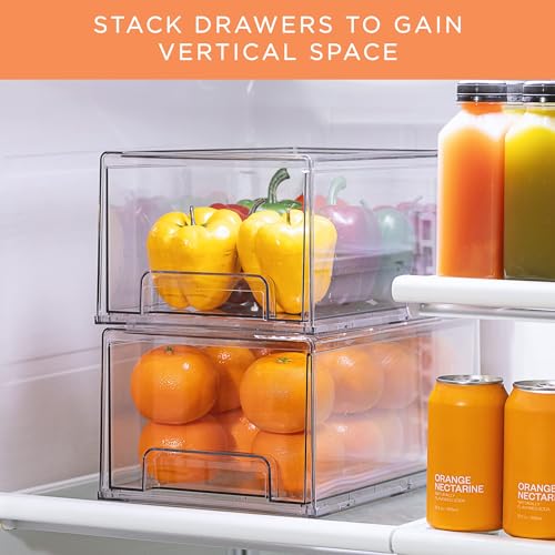Sorbus Plastic Storage Bins Stackable Clear Pantry Organizer Box Bin for Organizing Kitchen Fridge, Food, Snack Pantry, Fruit, Vegetables, Bathroom, Wide & Narrow Deep (4 Pack) - size: 4 Pack